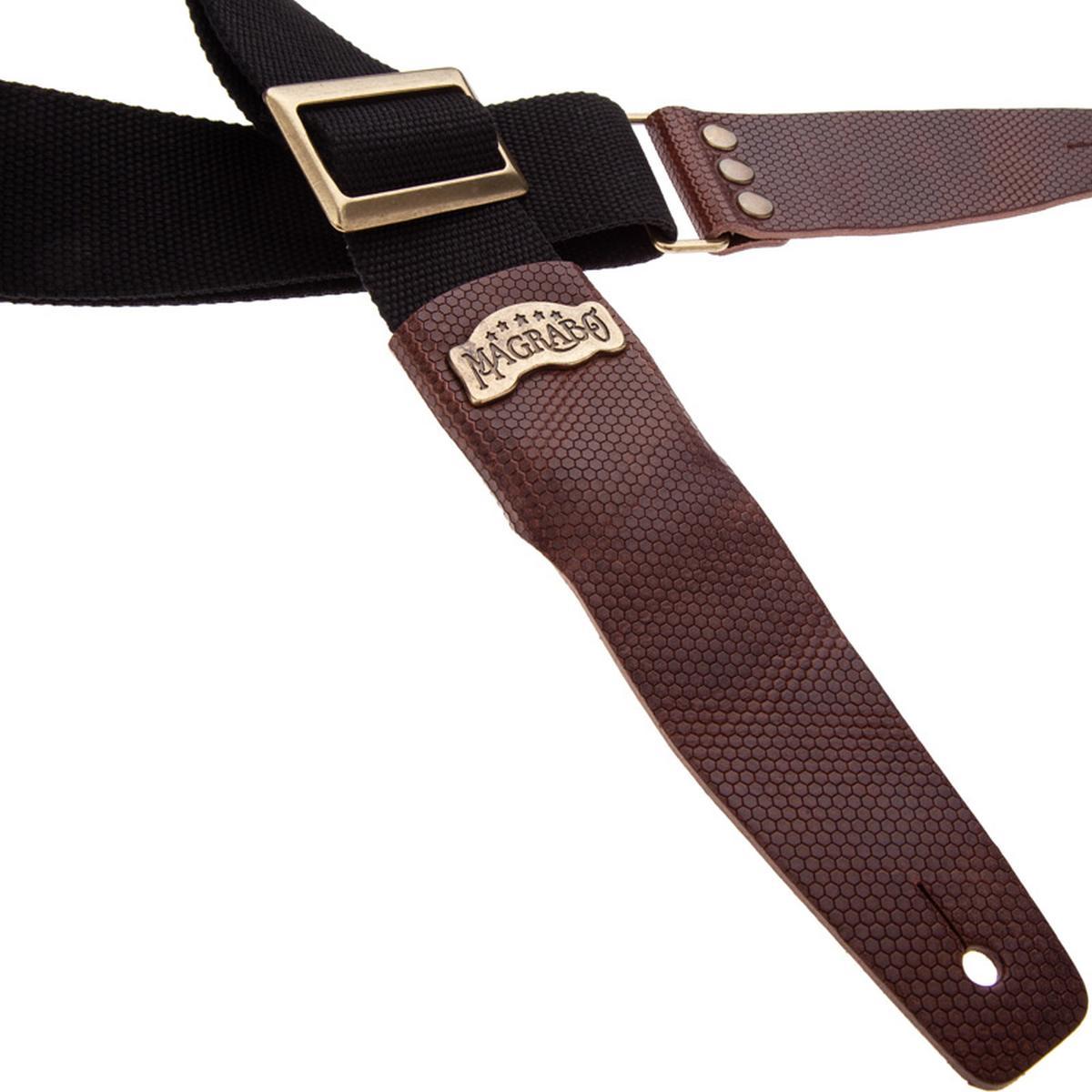 MAGRABO' TRACOLLA SC COTTON NERO FIBBIA RECTA OTTONE 5cm