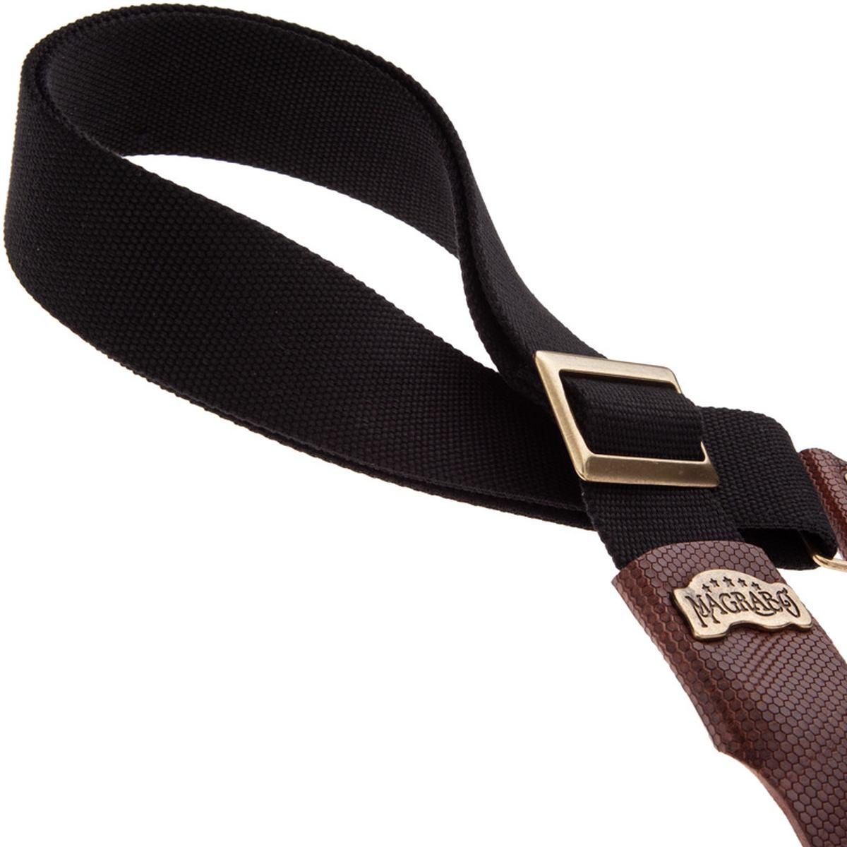 MAGRABO' TRACOLLA SC COTTON NERO FIBBIA RECTA OTTONE 5cm