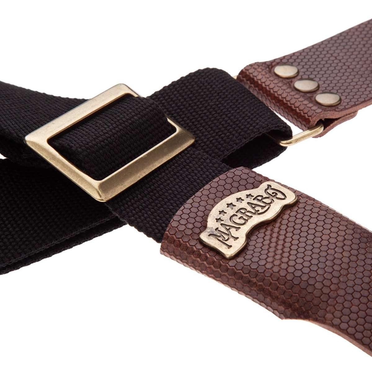 MAGRABO' TRACOLLA SC COTTON NERO FIBBIA RECTA OTTONE 5cm