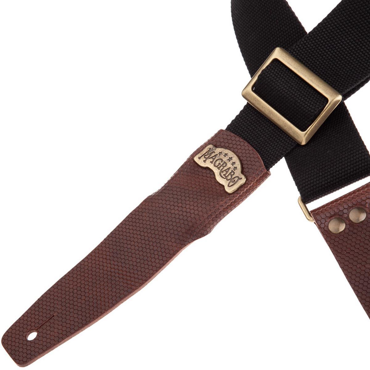 MAGRABO' TRACOLLA SC COTTON NERO FIBBIA RECTA OTTONE 5cm