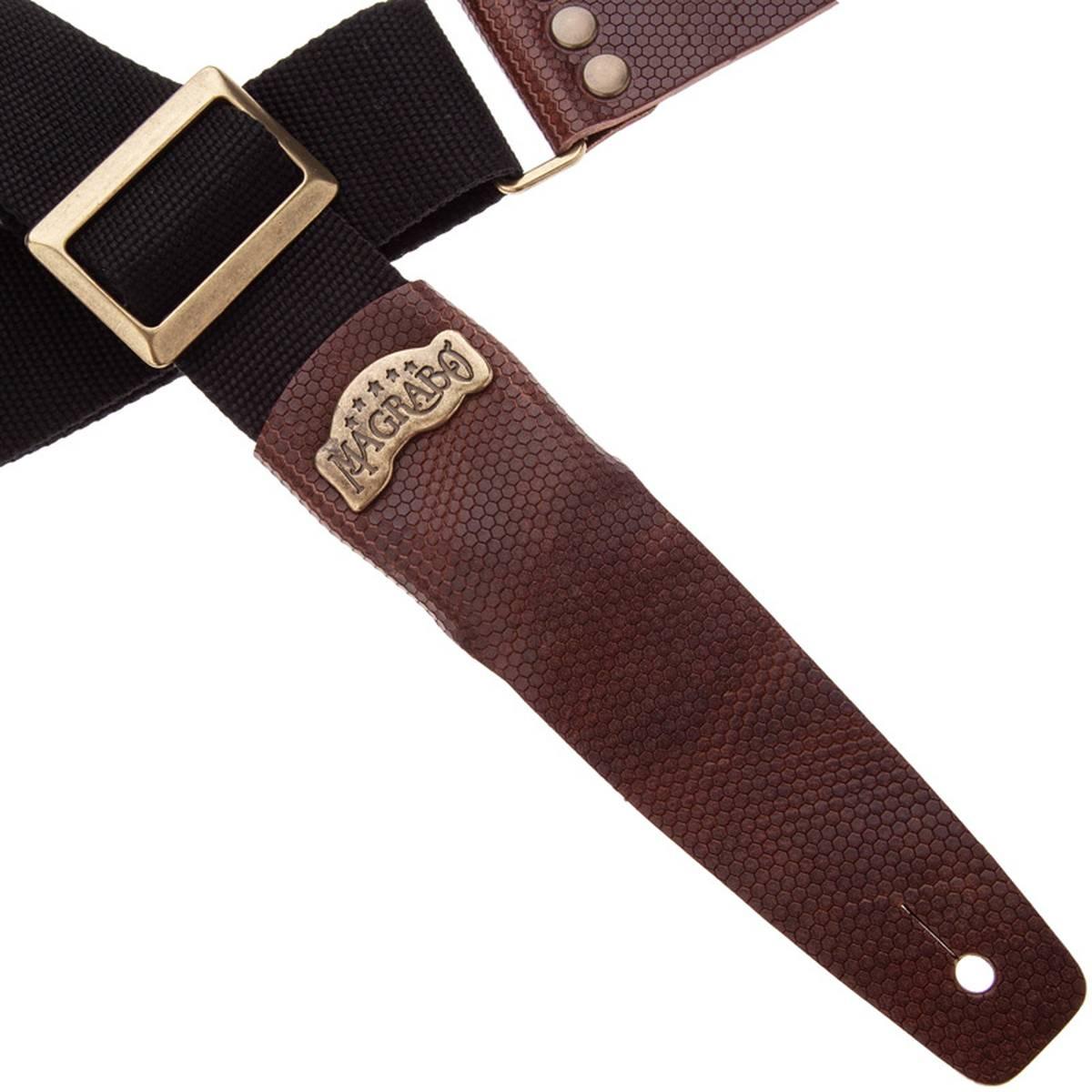 MAGRABO' TRACOLLA SC COTTON NERO FIBBIA RECTA OTTONE 5cm