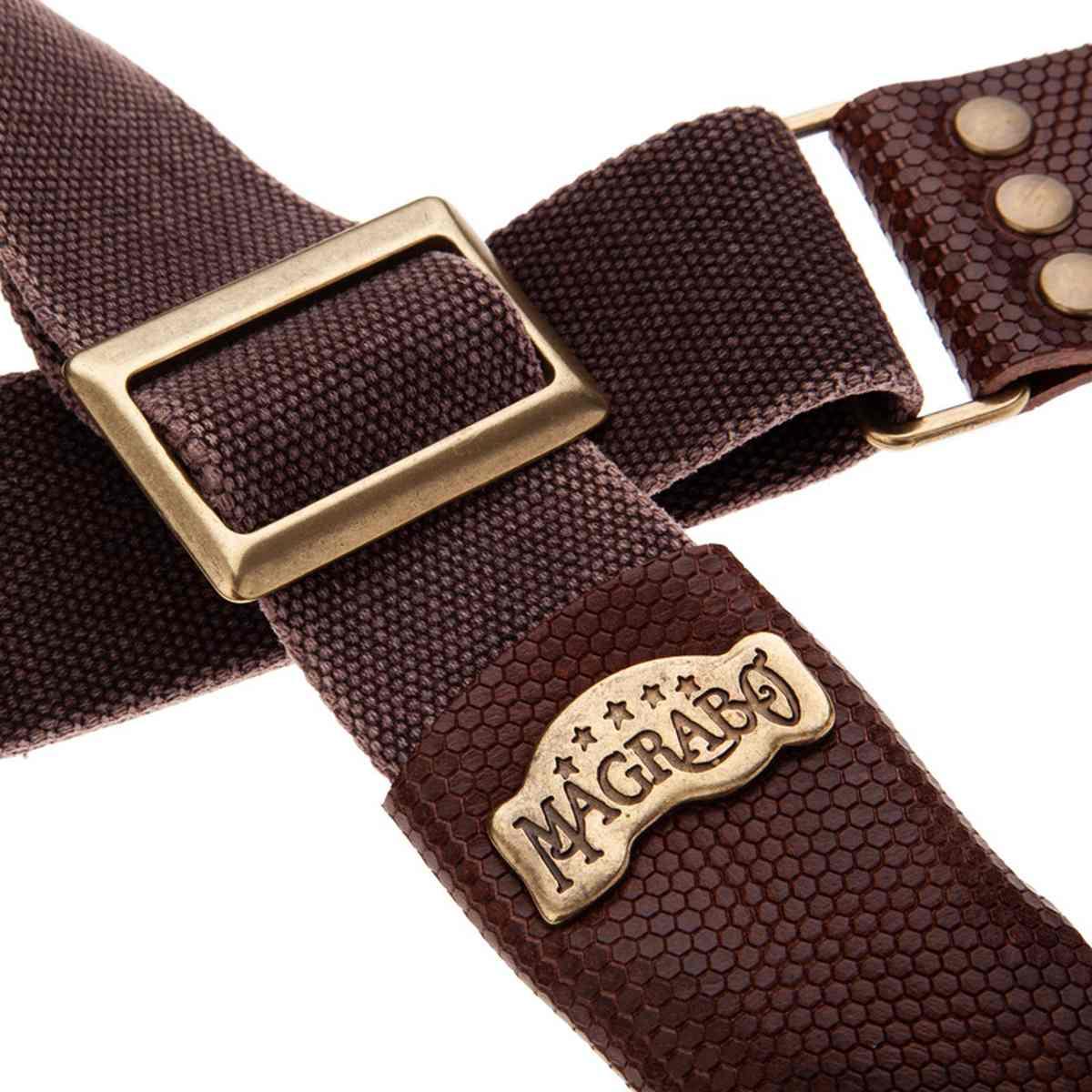 MAGRABO' Stripe SC Cotton Washed Marrone terminali Twinkle Marrone Scuro, fibbia Recta Ottone 5cm