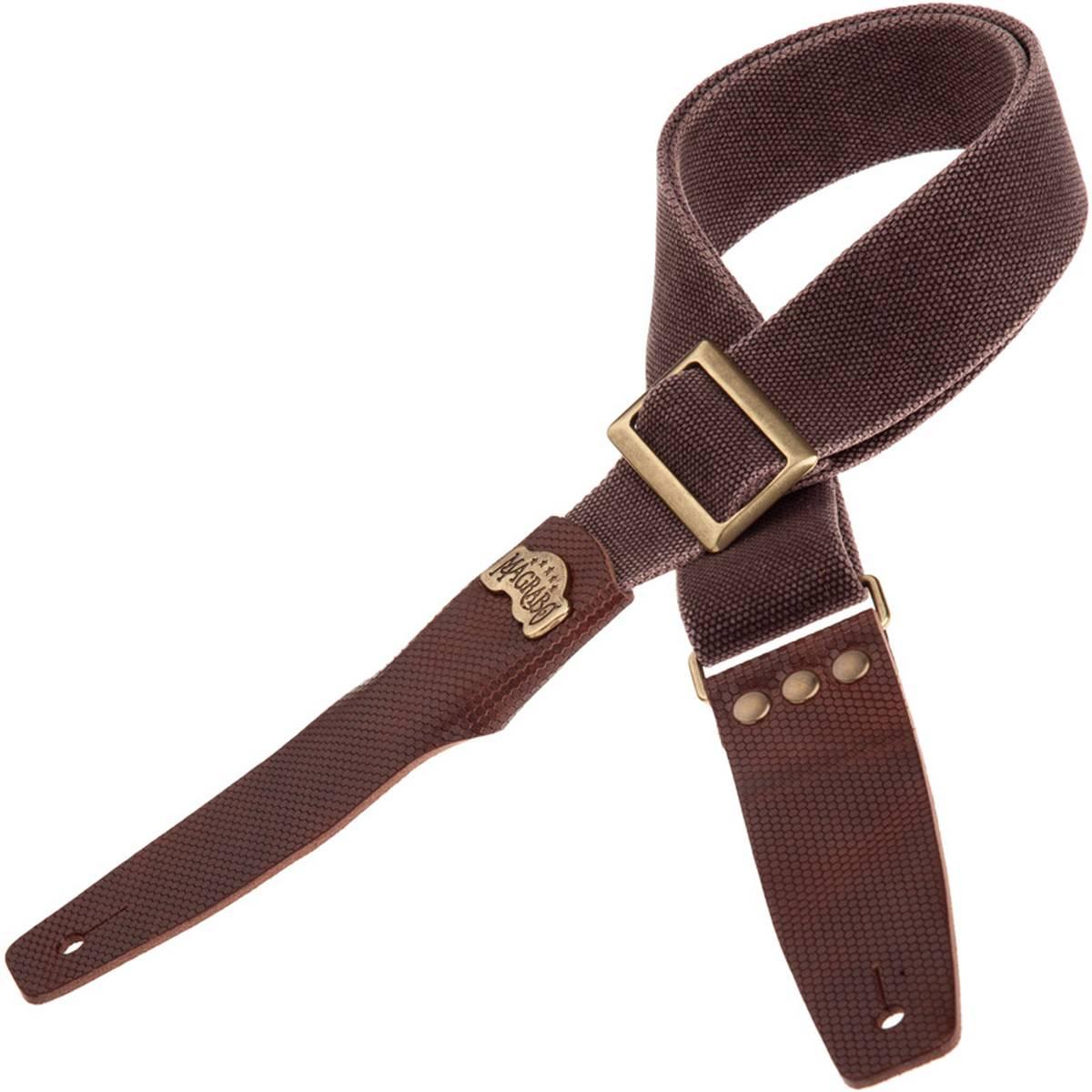 MAGRABO' Stripe SC Cotton Washed Marrone terminali Twinkle Marrone Scuro, fibbia Recta Ottone 5cm