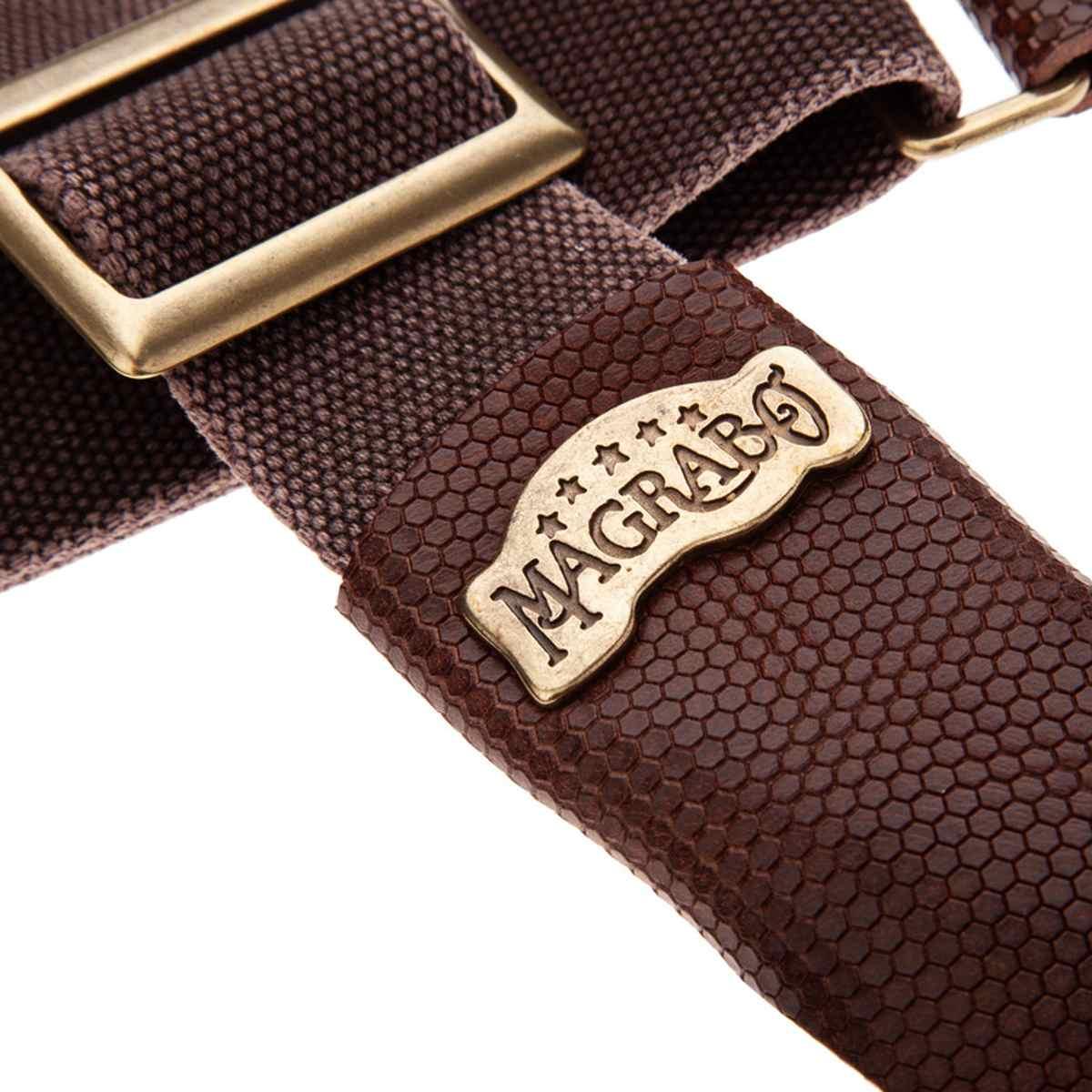 MAGRABO' Stripe SC Cotton Washed Marrone terminali Twinkle Marrone Scuro, fibbia Recta Ottone 5cm