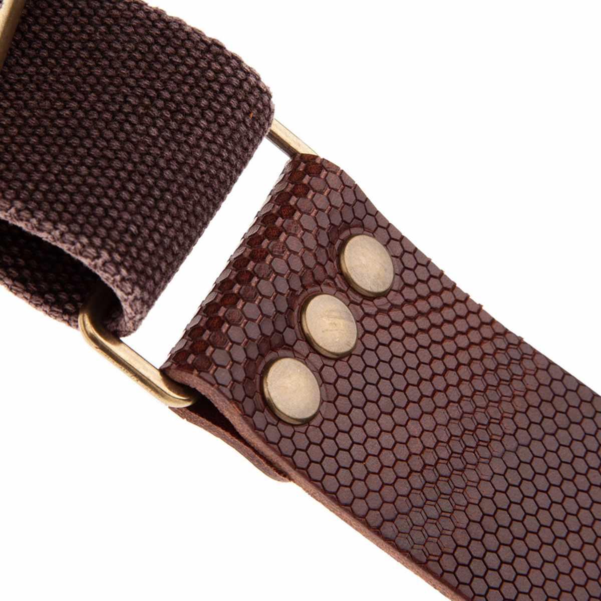 MAGRABO' Stripe SC Cotton Washed Marrone terminali Twinkle Marrone Scuro, fibbia Recta Ottone 5cm