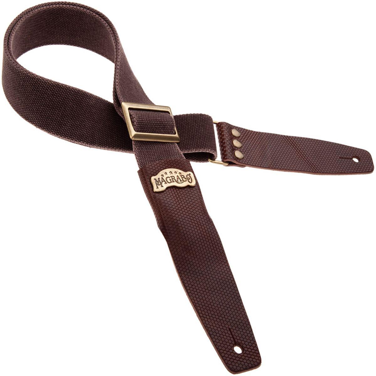 MAGRABO' Stripe SC Cotton Washed Marrone terminali Twinkle Marrone Scuro, fibbia Recta Ottone 5cm
