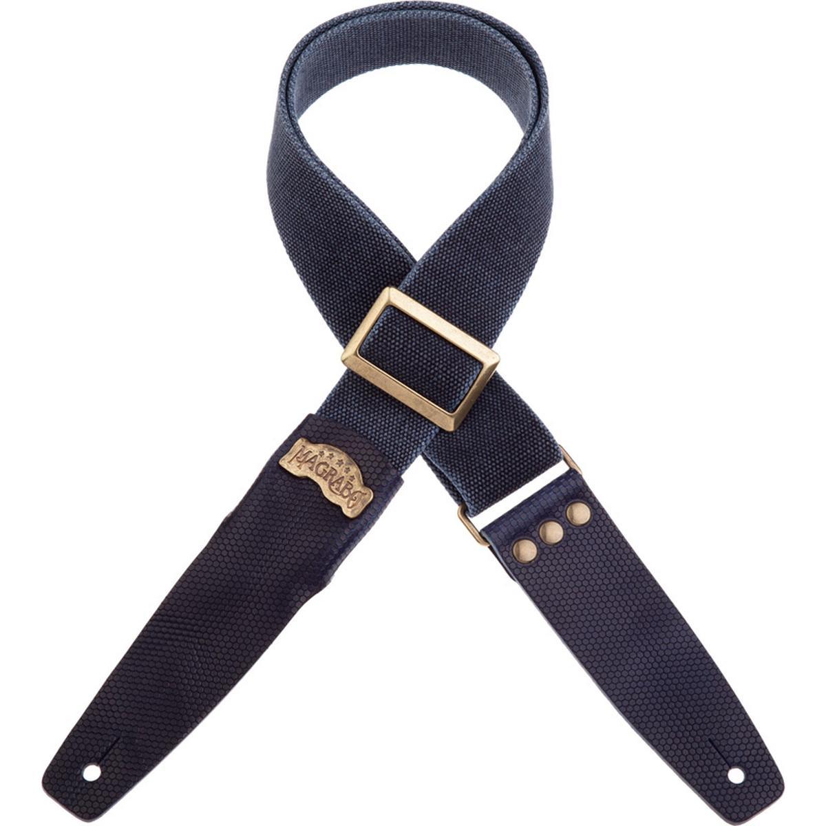 MAGRABO' TRACOLLA SC COTTON WASHED BLU FIBBIA RECTA OTTONE 5cm