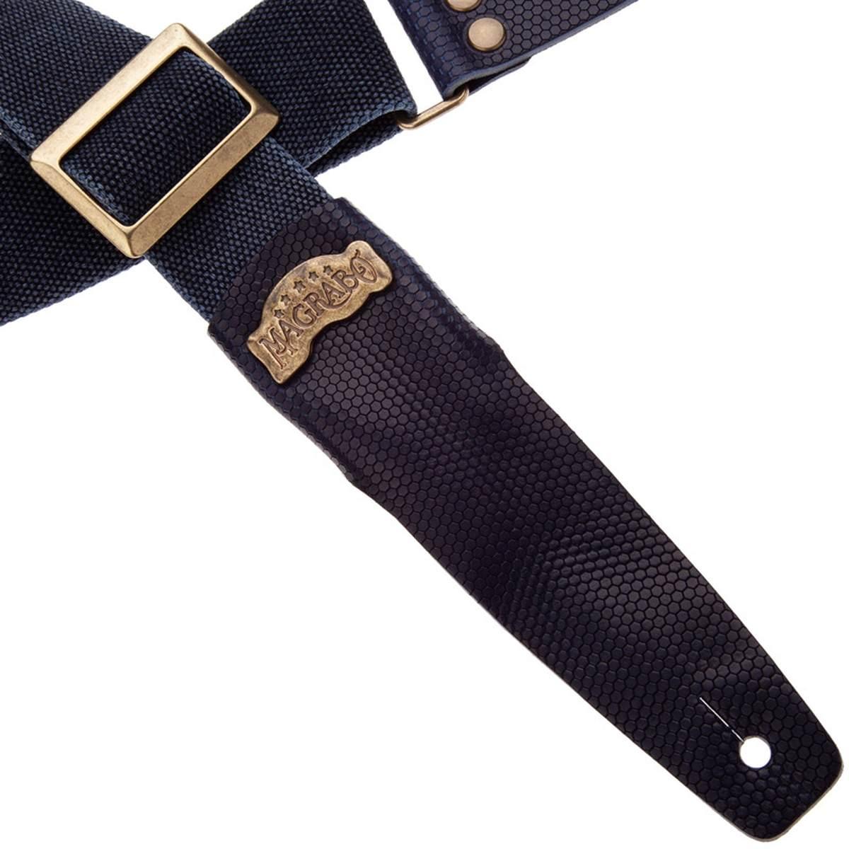 MAGRABO' TRACOLLA SC COTTON WASHED BLU FIBBIA RECTA OTTONE 5cm