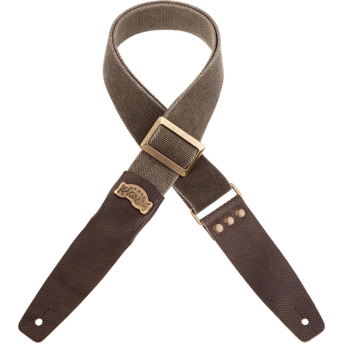 MAGRABO' TRACOLLA SC COTTON WASHED VERDE OLIVA FIBBIA RECTA OTTONE 5cm