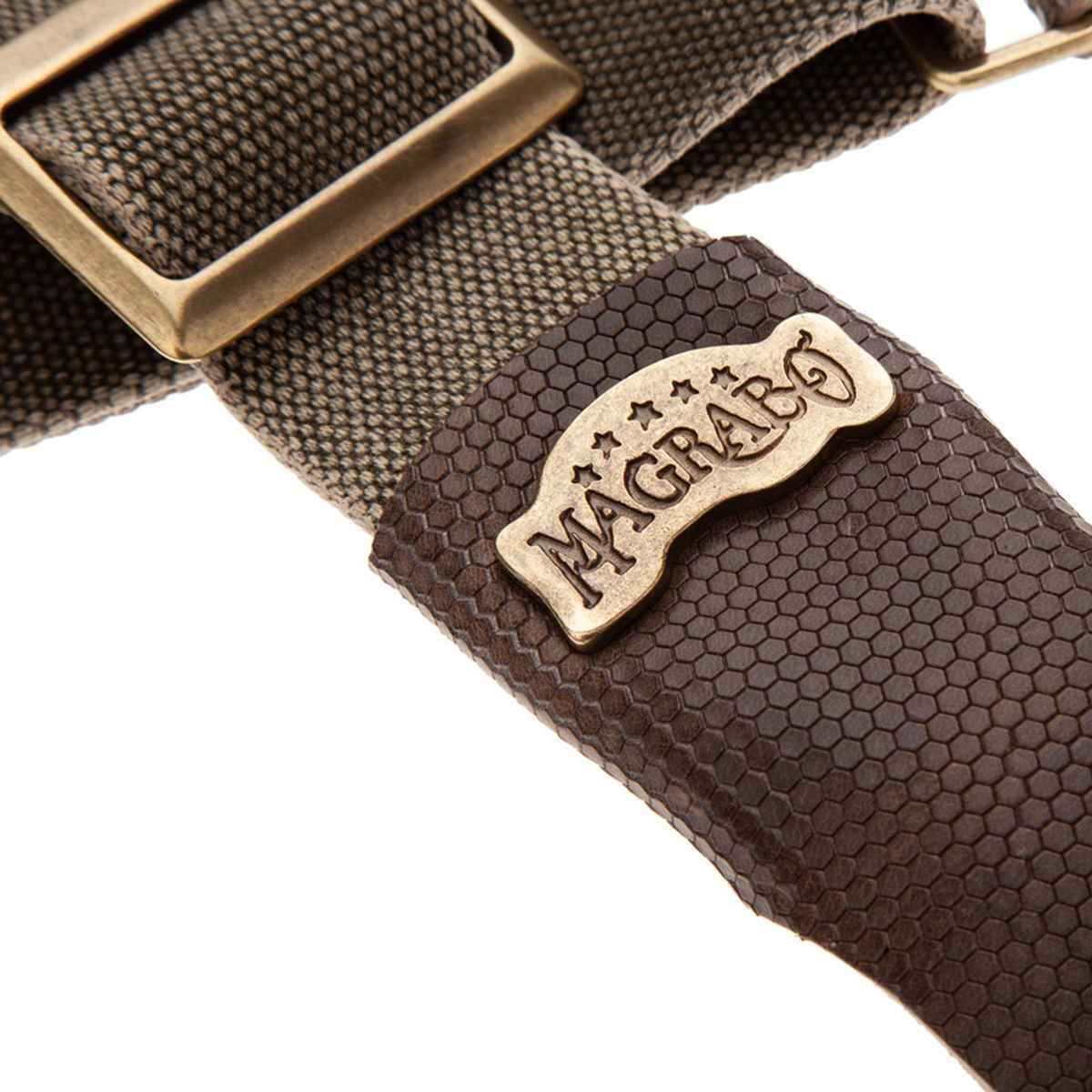 MAGRABO' TRACOLLA SC COTTON WASHED VERDE OLIVA FIBBIA RECTA OTTONE 5cm