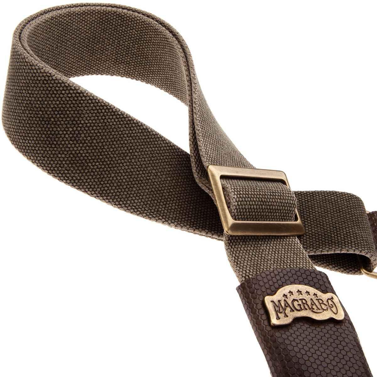 MAGRABO' TRACOLLA SC COTTON WASHED VERDE OLIVA FIBBIA RECTA OTTONE 5cm