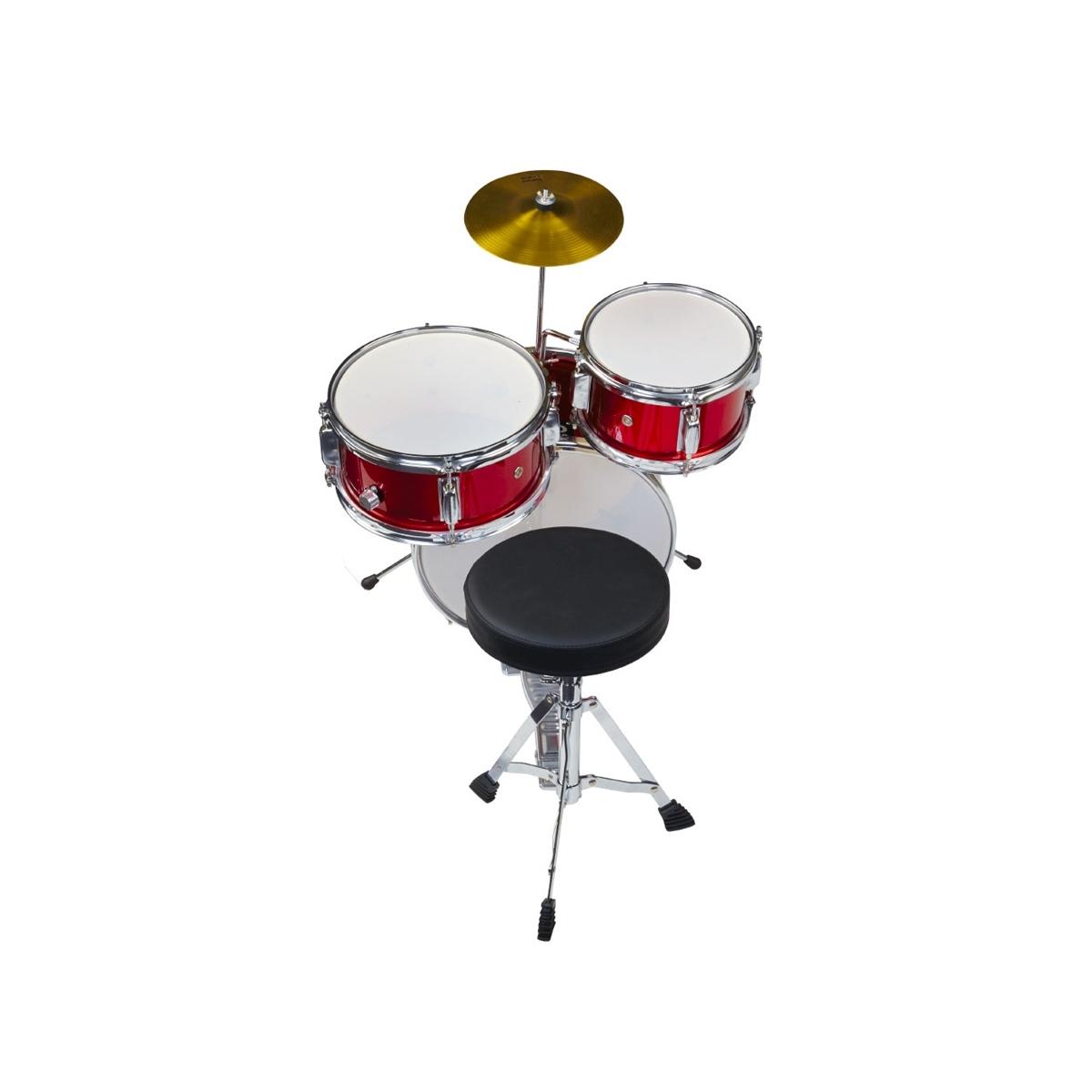Eko drums ed100 red metallic batteria acustica per bambini ( 3 pezzi)