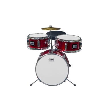 Eko drums ed100 red metallic batteria acustica per bambini ( 3 pezzi)