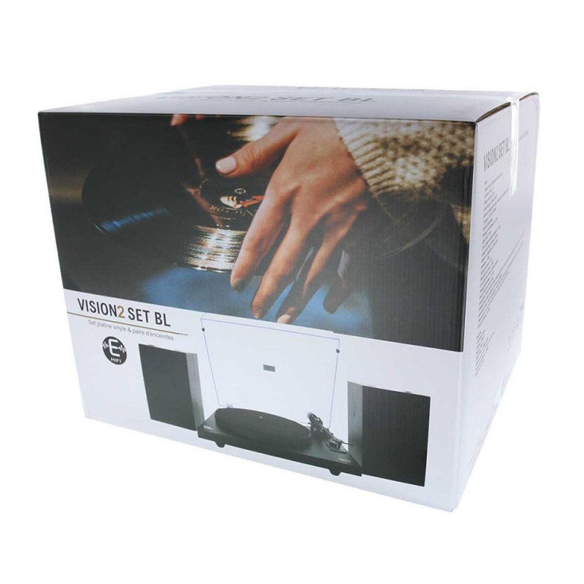 ENOVA HIFI VISION2 BK Set GIRADISCHI + casse usb/bluetooth con puntina ortofon OM5E