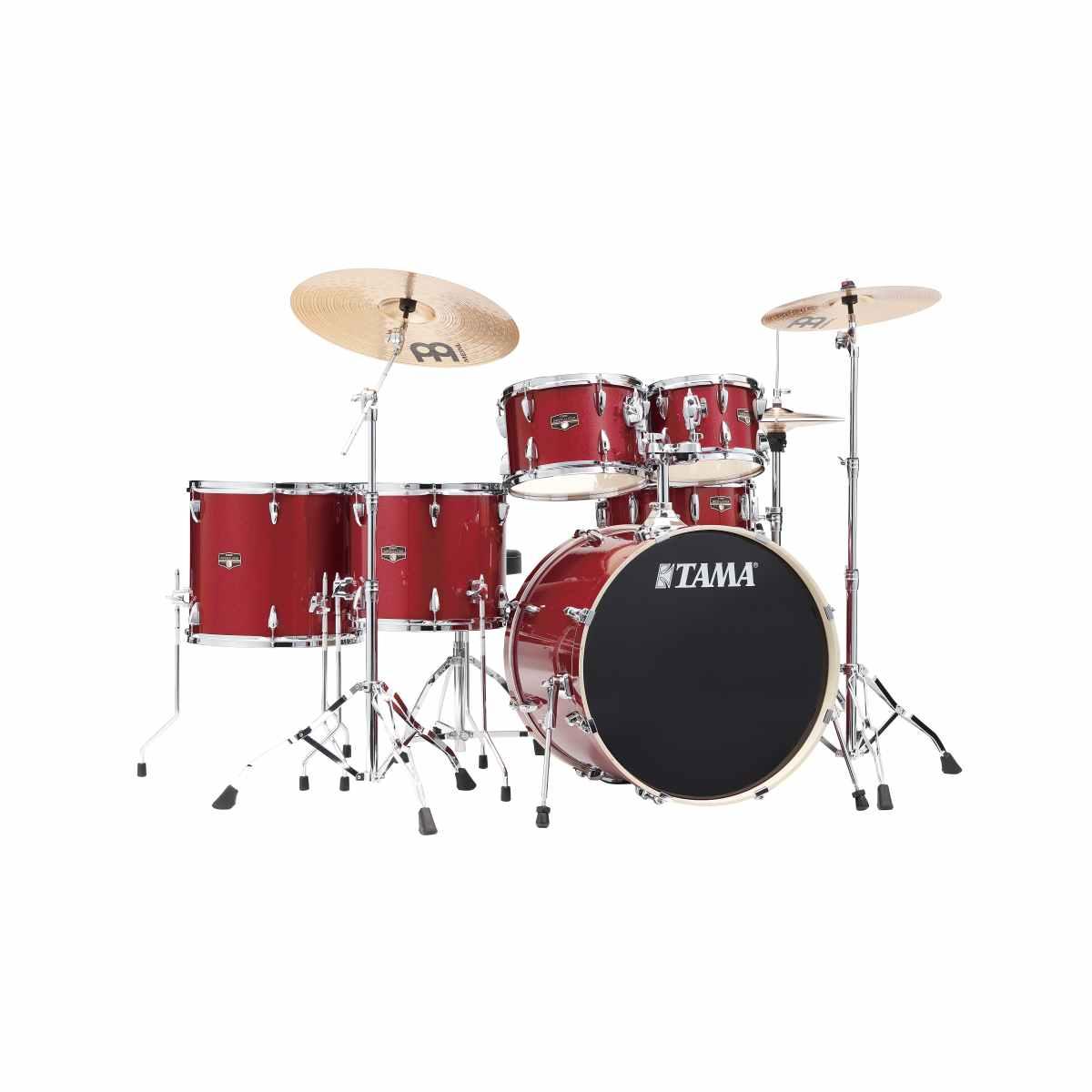 TAMA IP62H6W-BRM Imperialstar 6-pezzi Kit Completo cassa 22 & Meinl HCS Bronze cymbals BURNT RED MIST