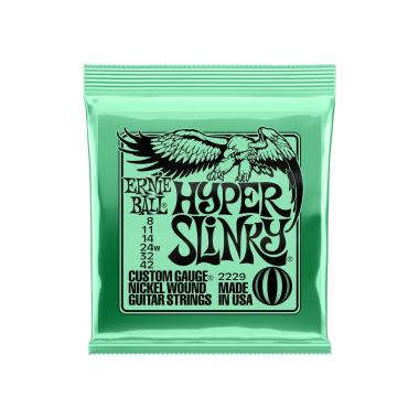 Ernie ball 2229 hypier slinky set di corde per chitarra elettrica 008/42