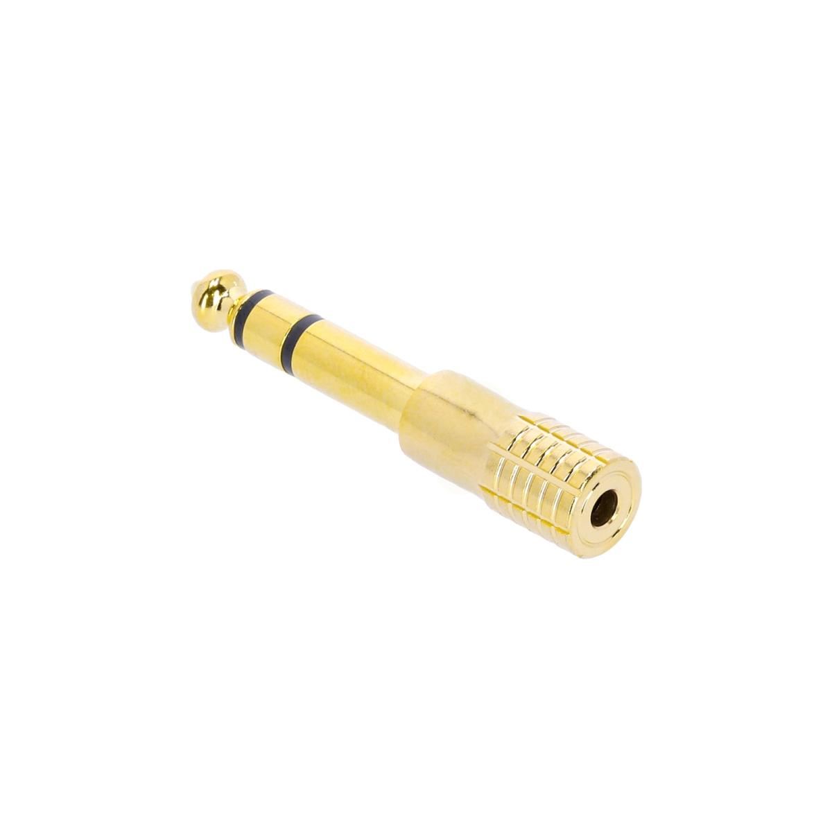 ADAM HALL MF3 JM3 GOLD ADATTATORE MINI JACK FEMMINA STEREO A JACK MASCHIO STEREO 6,3mm