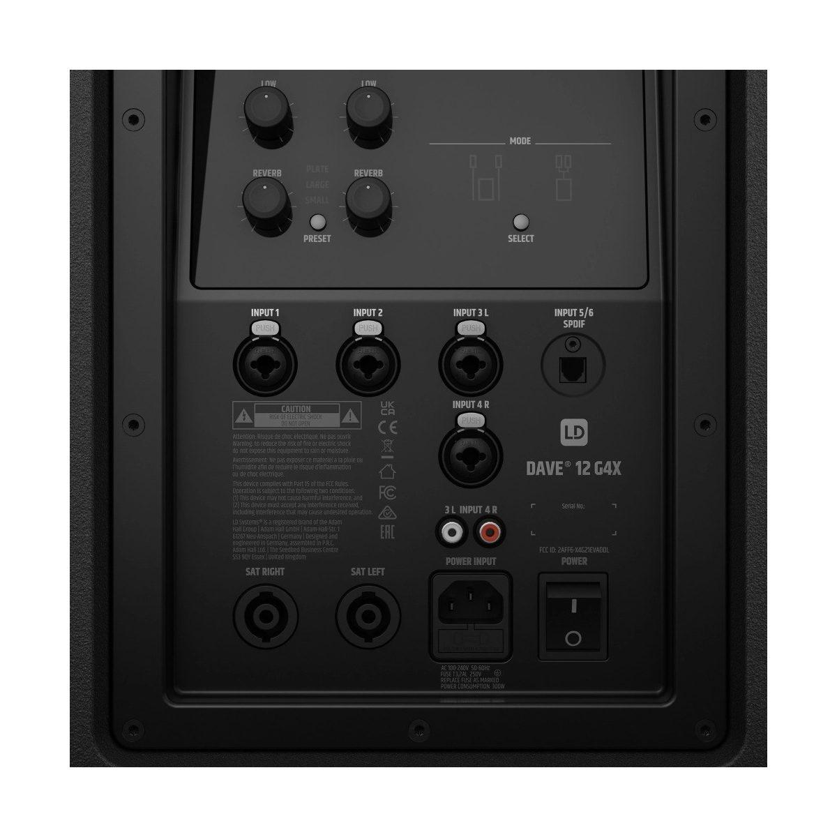 LD SYSTEMS DAVE 12 G4X - Sistema PA 2.1 attivo compatto