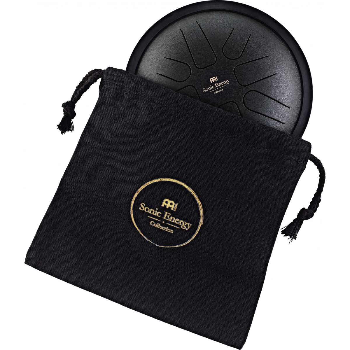 Sonic energy sstd1bk tongue drum in acciaio piccolo fa minore 8 note - nero
