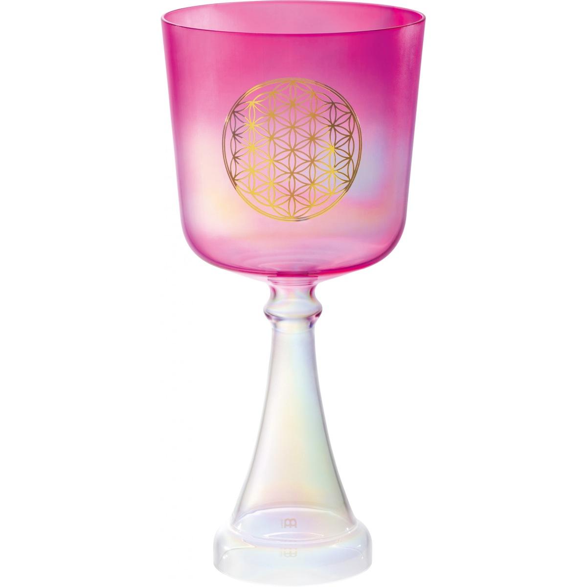 SONIC ENERGY CSC6FPFOL CALICE DA CANTO IN CRISTALLO DA 6", NOTA F4, ROSA, CHAKRA DEL CUORE, FIORE DELLA VITA