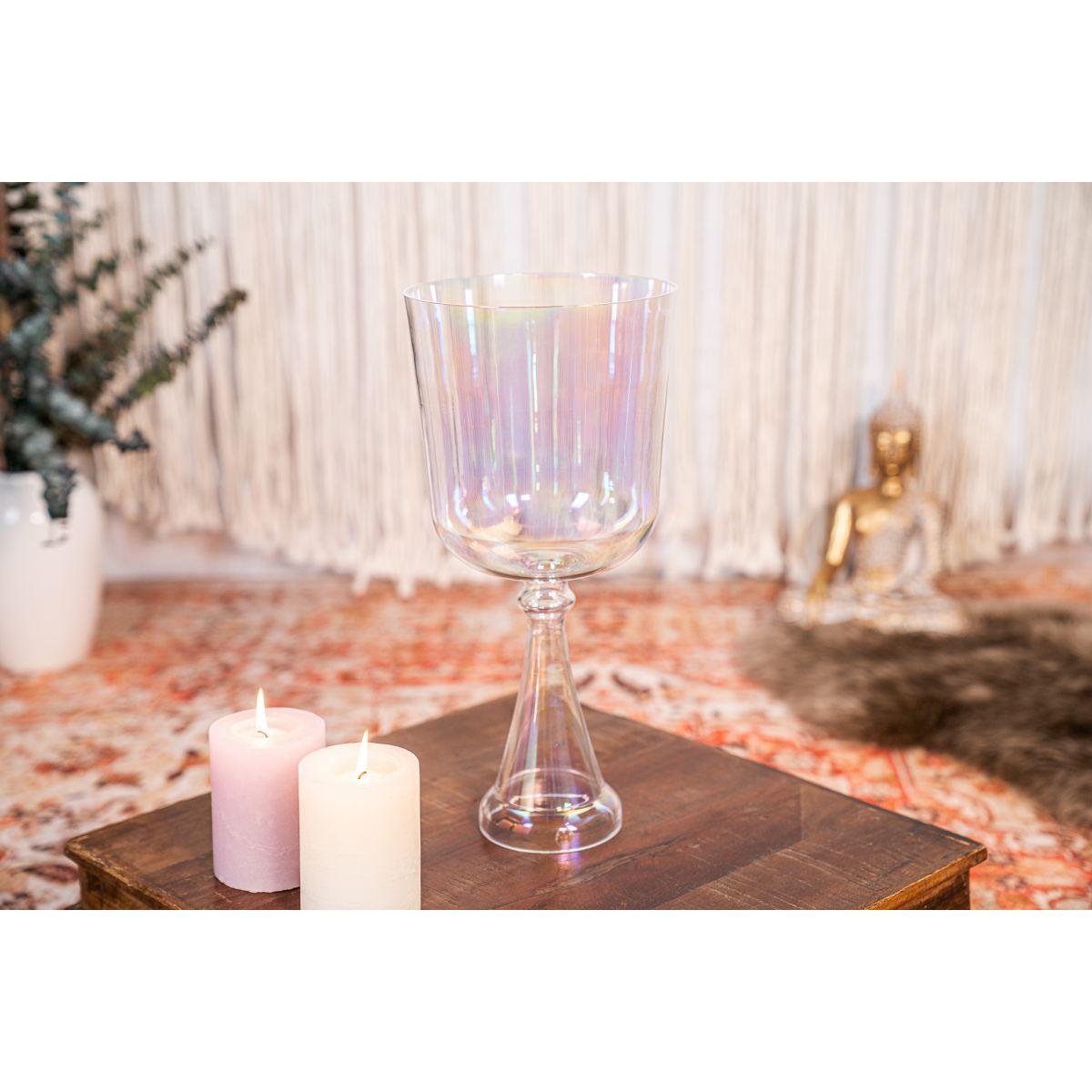 SONIC ENERGY CSC7BCL CALICE DA CANTO IN CRISTALLO DA 7", NOTA SI3, TRASPARENTE, CHAKRA DELLA CORONA