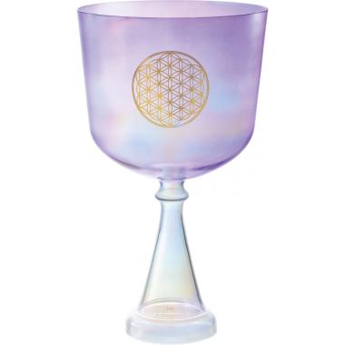 SONIC ENERGY CSC8FPFOL CALICE DA CANTO IN CRISTALLO DA 8", NOTA F3, VIOLA, CHAKRA DEL CUORE, FIORE DELLA VITA