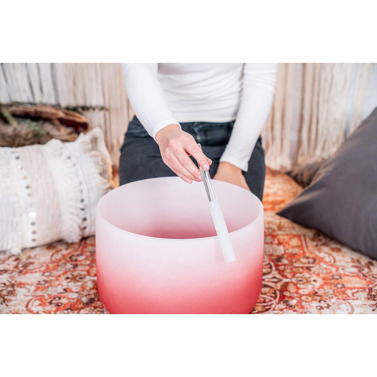 Sonic energy csbc14c campana tibetana in cristallo da 35,6 cm, satinato, nota c4, chakra della radice