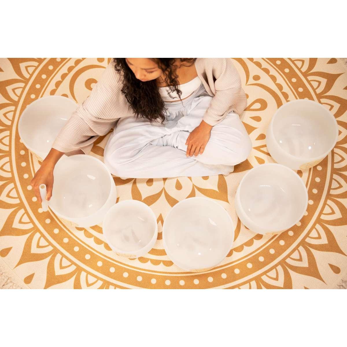 Sonic energy solcsbset set di campane tibetane in cristallo solfeggio