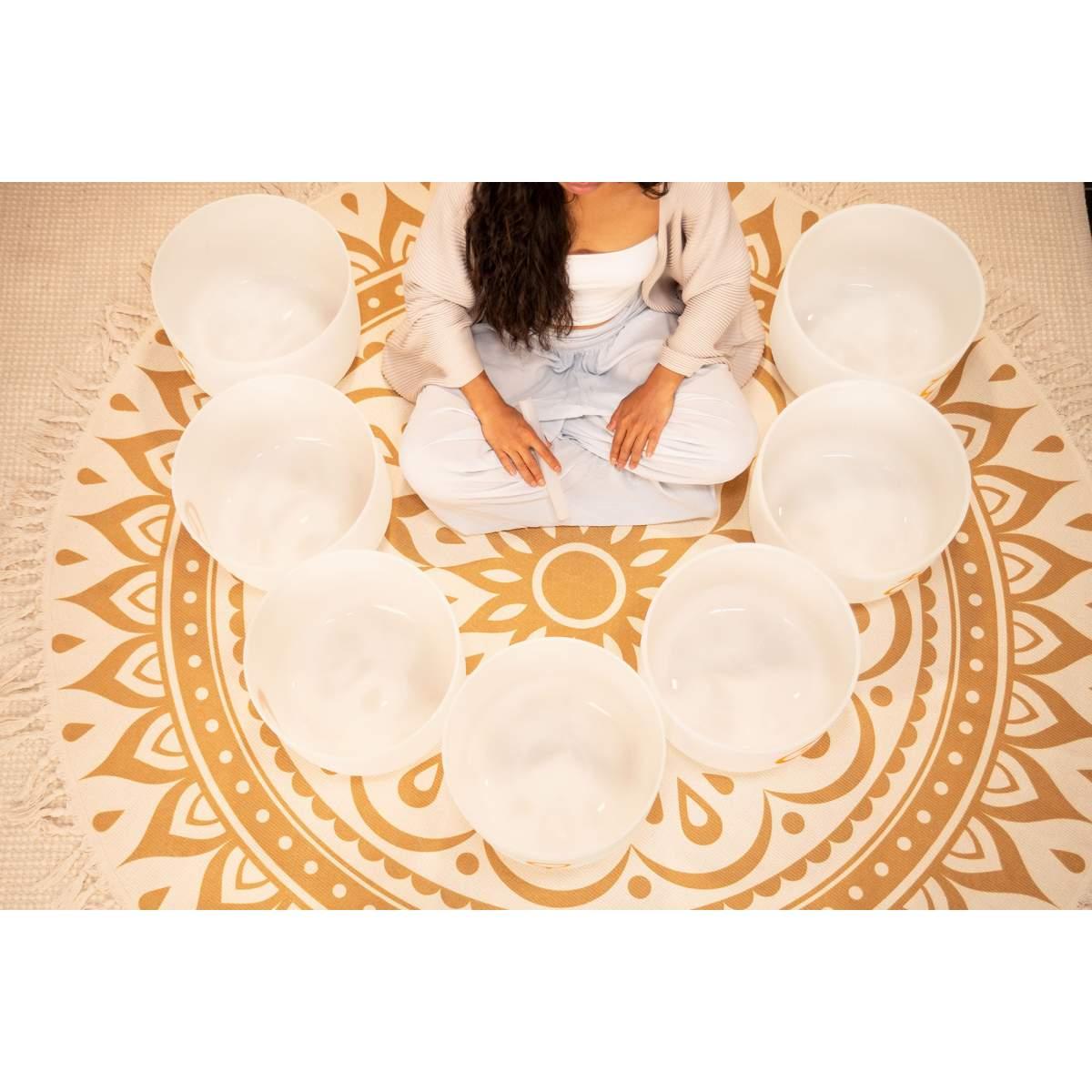 Sonic energy pcsbsetcha set chakra per campane tibetane in cristallo sintonizzato planetario