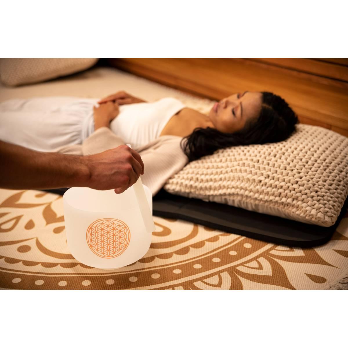 SONIC ENERGY PCSB8FOL CAMPANA TIBETANA IN CRISTALLO DA 8", FIORE DELLA VITA 128 HZ