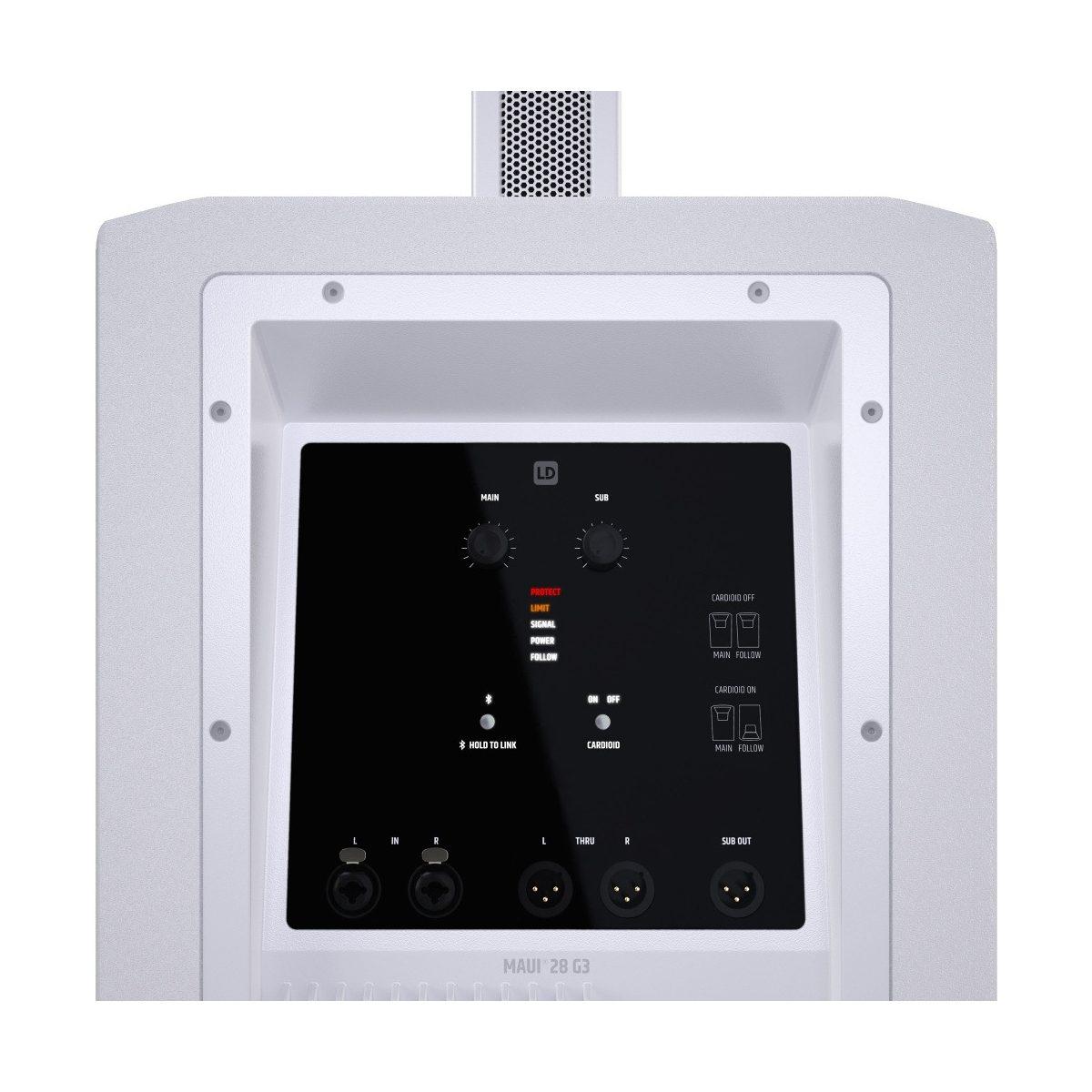 LD SYSTEMS MAUI 28 G3 W - Sistema PA compatto a colonna cardioide, bianco