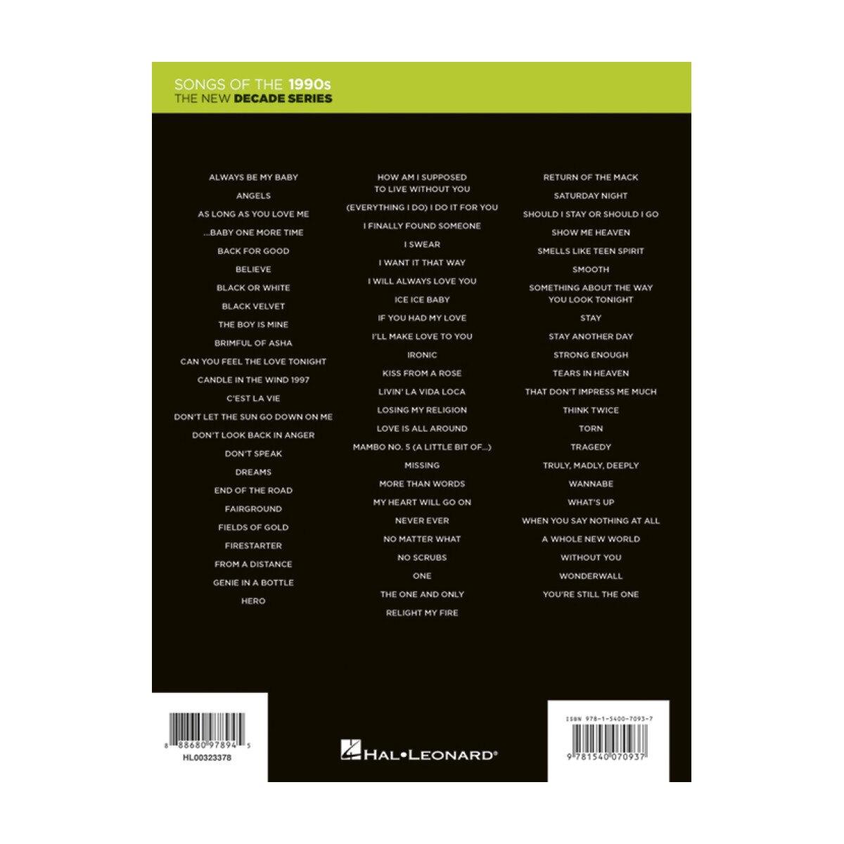 THE NEW DECADE SERIES: SONGS OF THE 1990S ( piano , voce e chitarra)