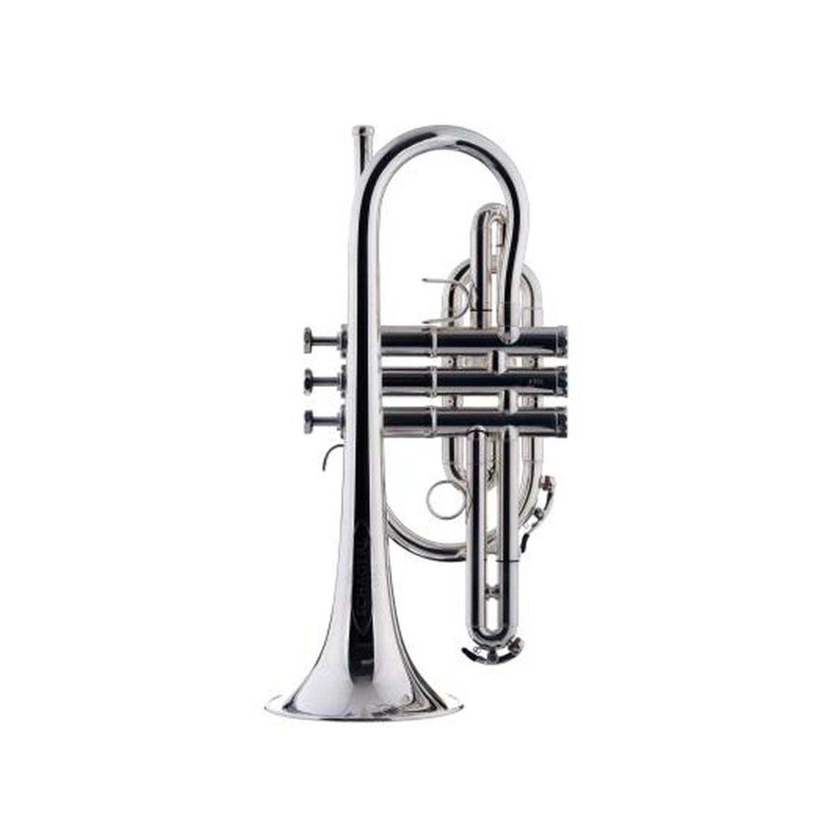 SCHAGERL 1961 CORNETTE SIb CAMPANA GOLD BRASS, YB LEDPIPE & MAIN. SLIDE, SILVER PLATED