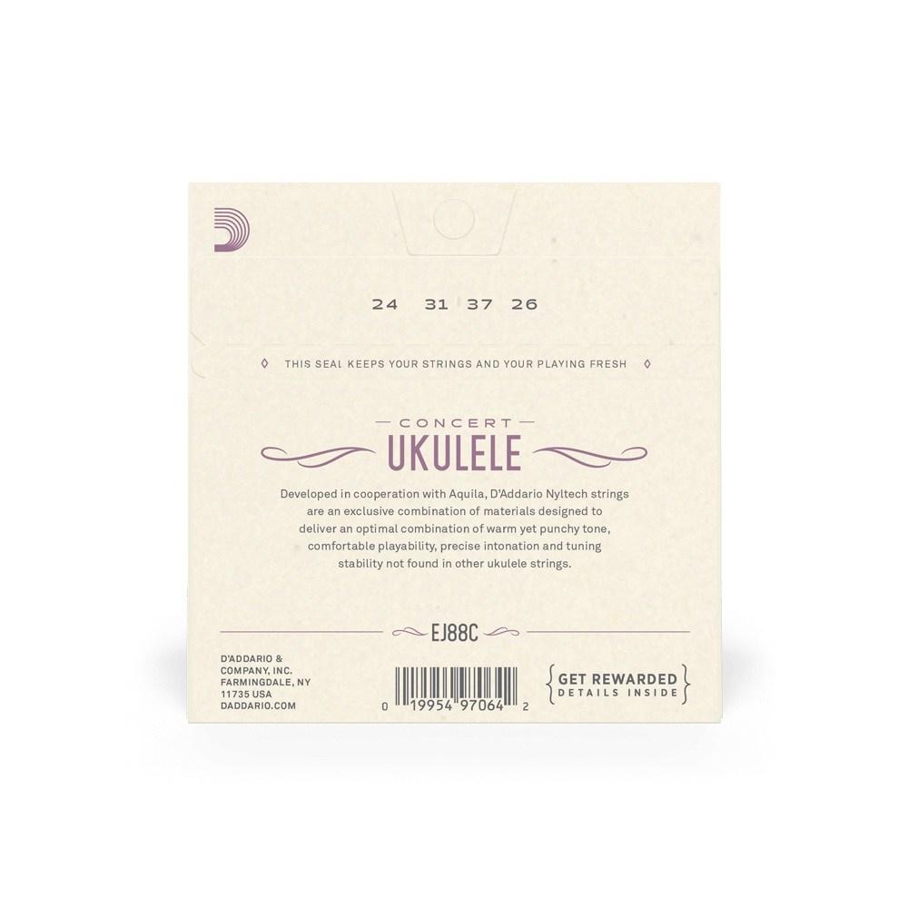 D'addario ej88c muta di corde per ukulele concerto