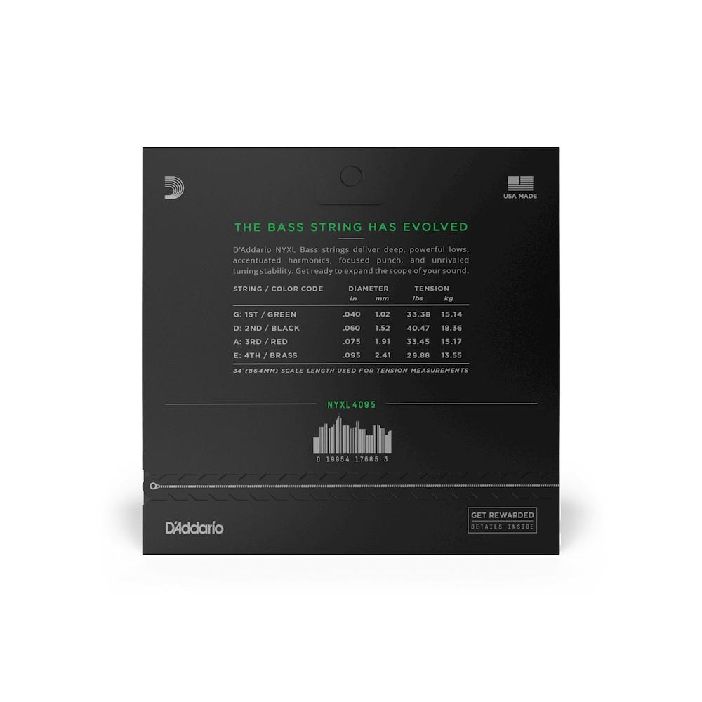 D'addario nyxl4095 set corde basso elettrico