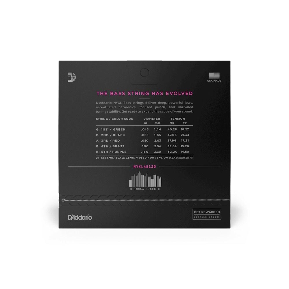 D'addario nyxl45130 set corde basso elettrico