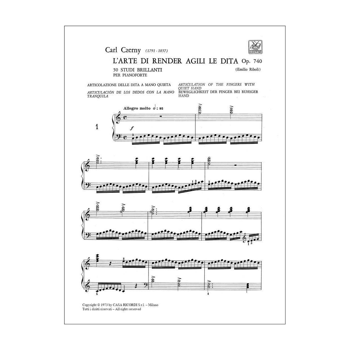 L'arte di render agili le dita czerny op.90 ( 14)