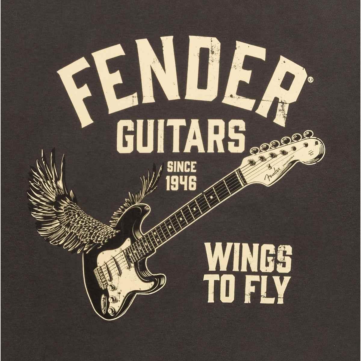Fender wings to fly t shirt vintage black  (l)