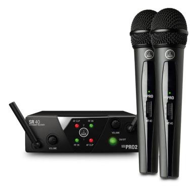 AKG WMS40 Mini 2 Dual Vocal Set US25-B-D DOPPIO SISTEMA PALMARE WIRELESS (660 - 865MHz)