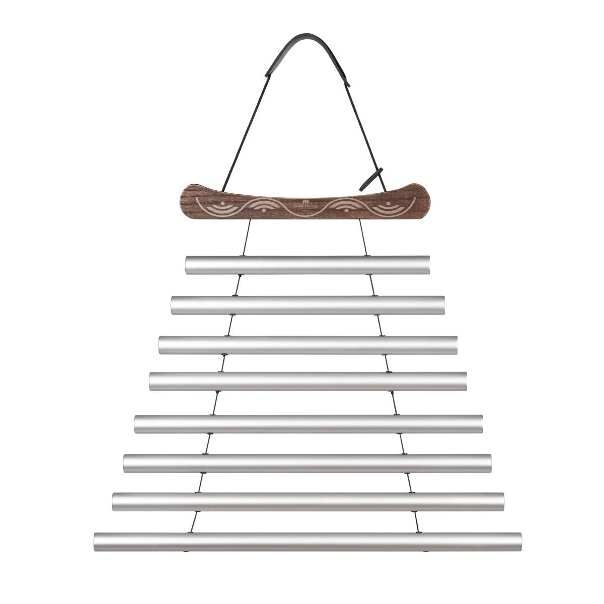 SONIC ENERGY MFC8CSHMIS Chimes di meditazione, 24" / 60 cm, 432 Hz, 8 note, Do# minore, argento