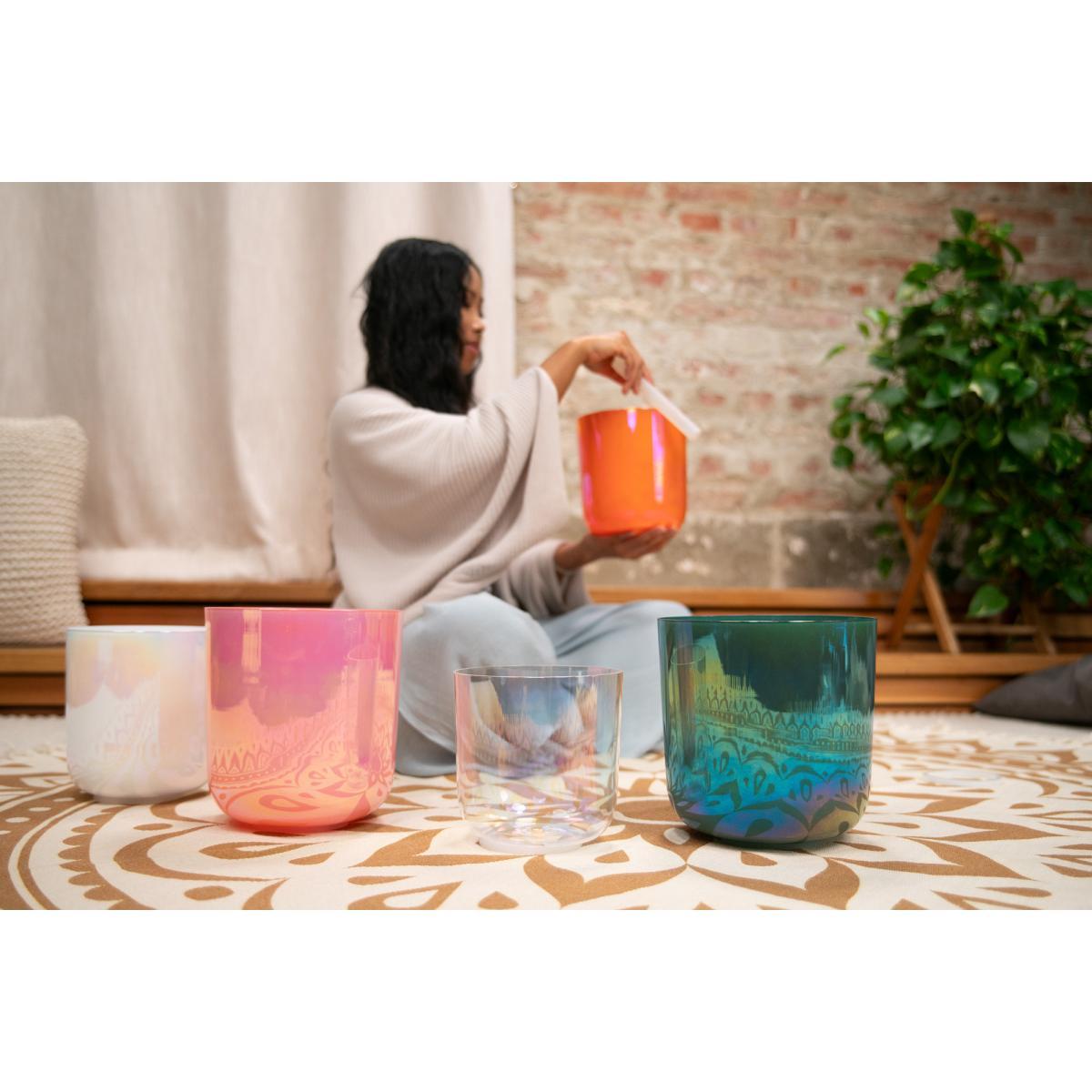 SONIC ENERGY ECSB67C4OR Calice in cristallo Essence da 6,7" C4 arancione 440 Hz chakra della radice