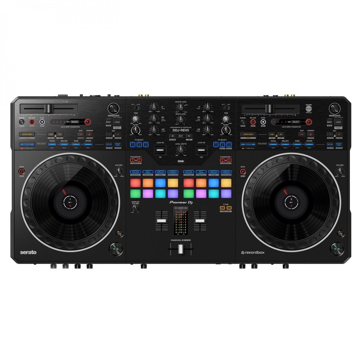 Pioneer ddj-rev5 console dj 2 canali in stile scratch per serato dj e rekordbox