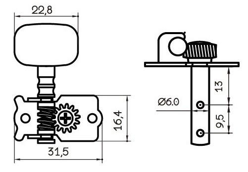 Partsplanet mh xs102 ni set meccaniche chitarra classica/acustica