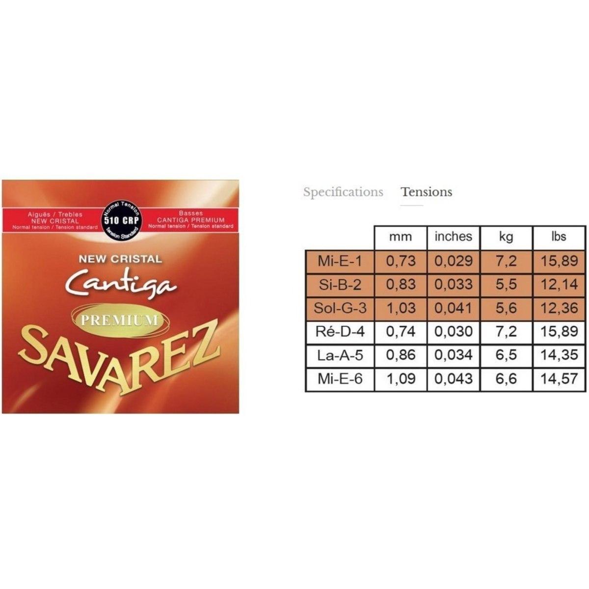 Savarez 510crp new cristal cantiga premium set di corde per chitarra classica