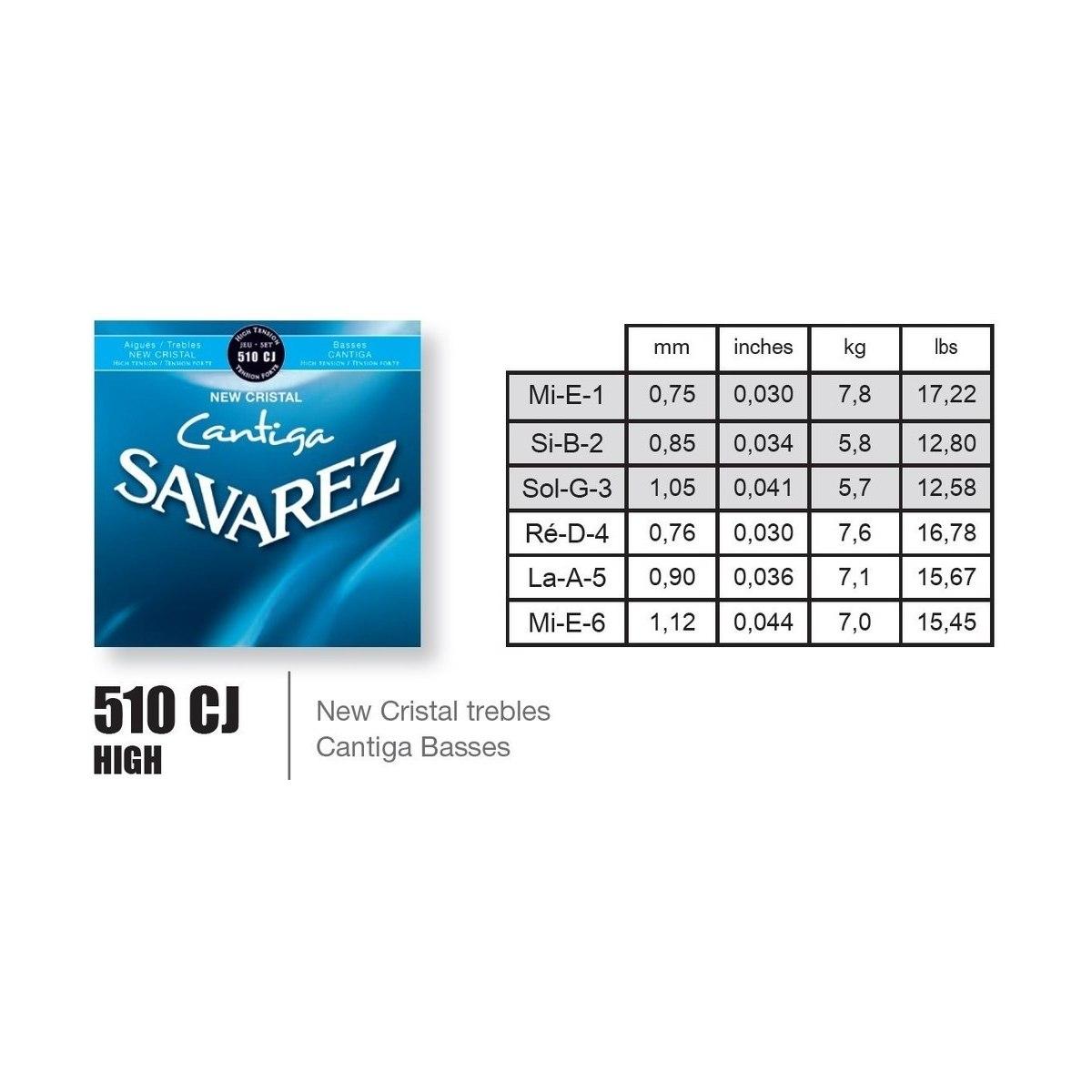 Savarez 510cjp new cristal cantiga premium set di corde per chitarra classica