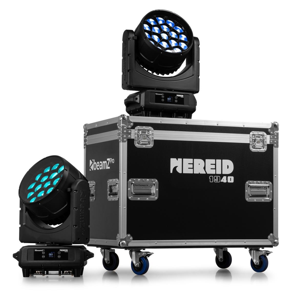 BEAMZ Nereid1940 LED IP65 OUTDOOR WASH MOVING HEAD WITH ZOOM 2pcs con Flycase