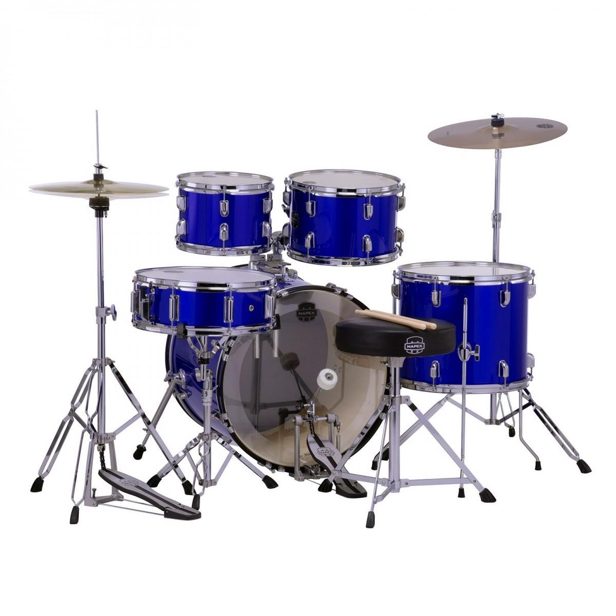 Mapex cm5294ftcib comet rock 5 pezzi indigo blue con piatti cassa 22