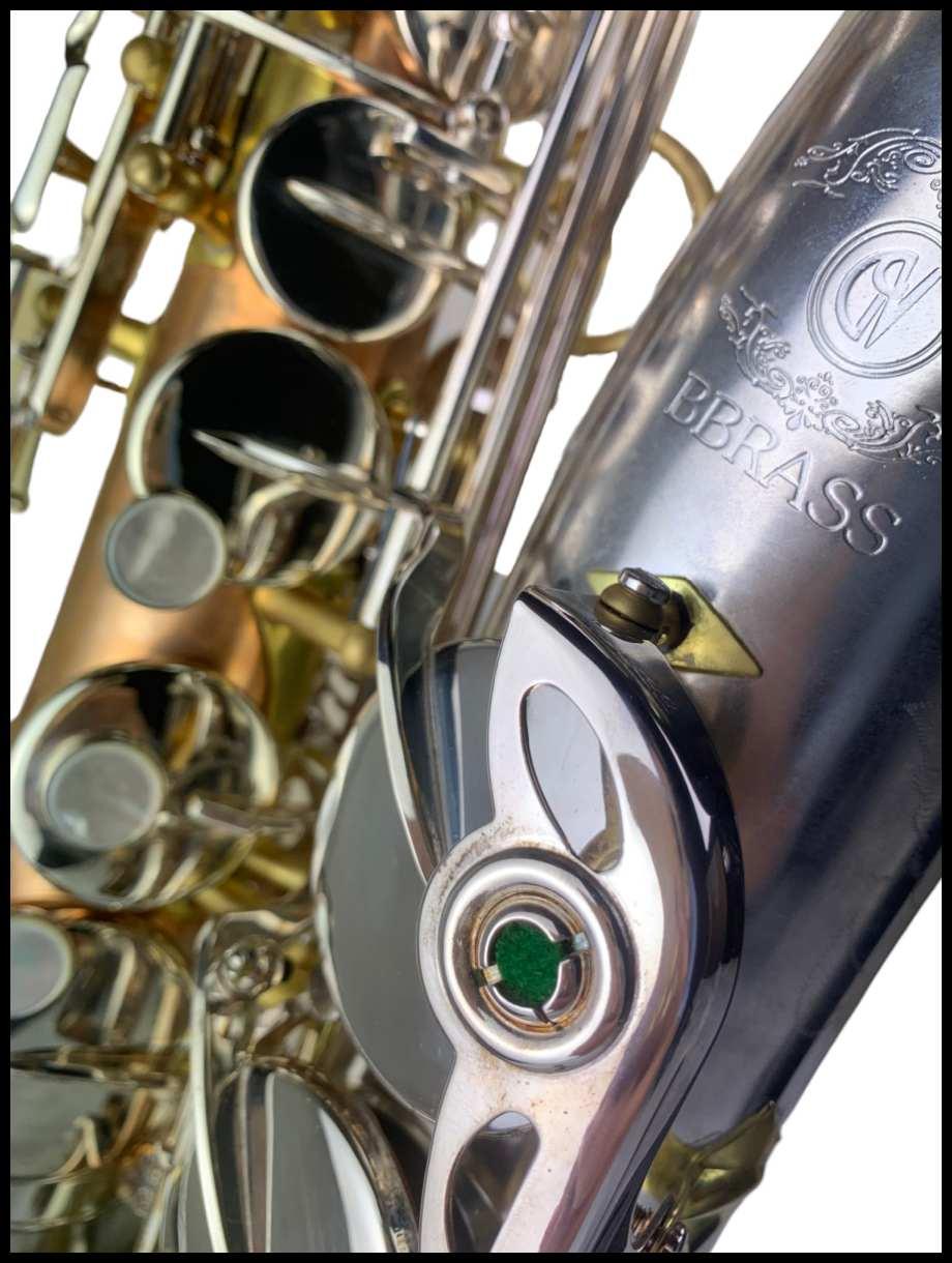 BBRASS GV SAX ALTO con Chiave F# Fosforo/bronzo / camp.rame bianco Laquered