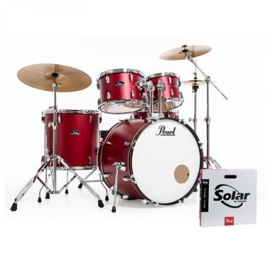 PEARL ROADSHOW PLUS RS525SBC/C747 MATTE RED BATTERIA ACUSTICA CASSA 22" COMPLETA DI PIATTI SABIAN