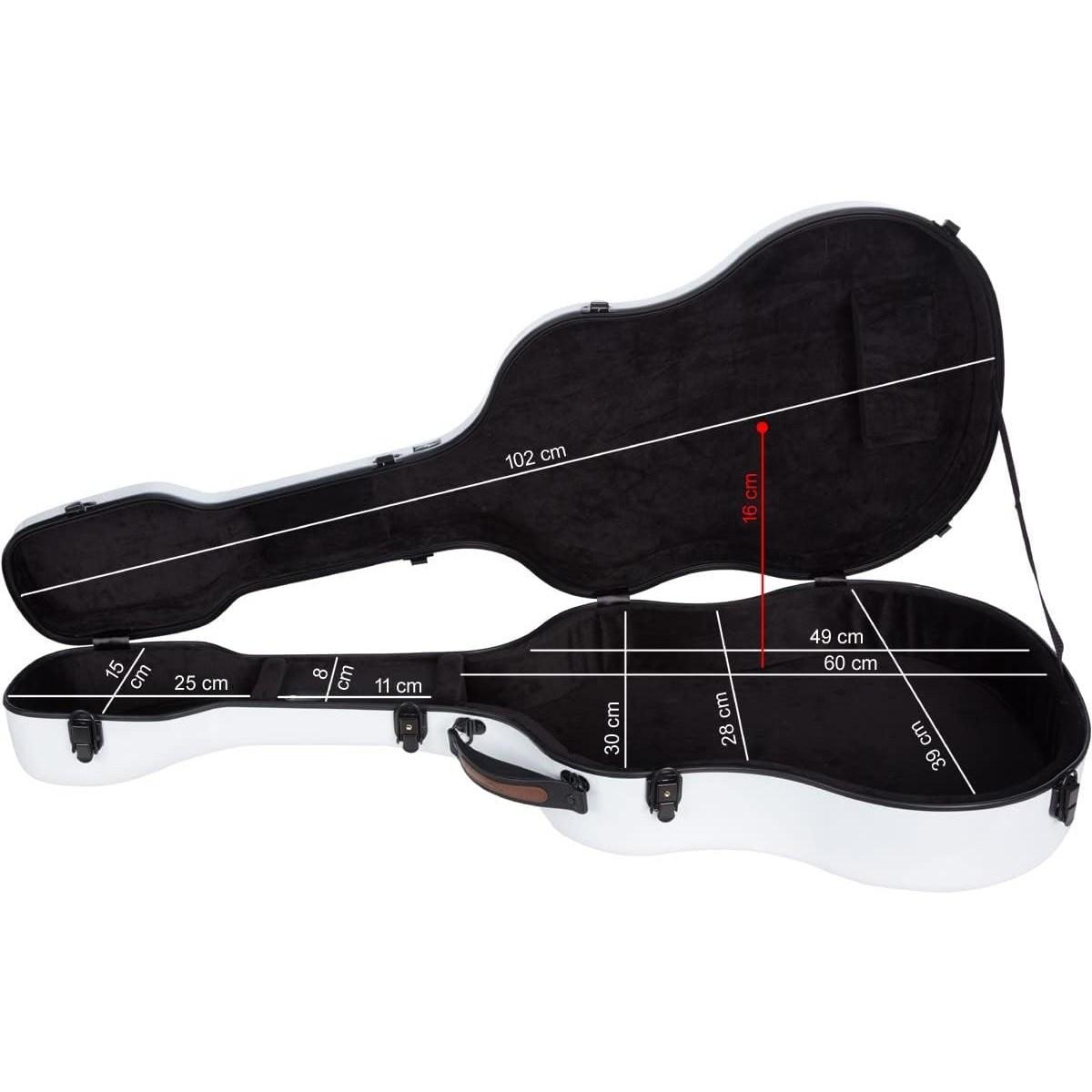 Plc case chitarra classica in policarbonato white